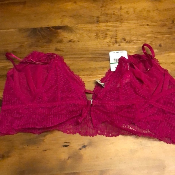 Free People Alyssa Underwire Bra Fuchsia Pink Large New - Picture 4 of 6